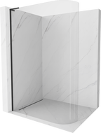 Mexen Kioto L sprchová stena zaoblená Walk-in 100 x 200 cm, priehľadná, čierna - 800-100-103-70-06