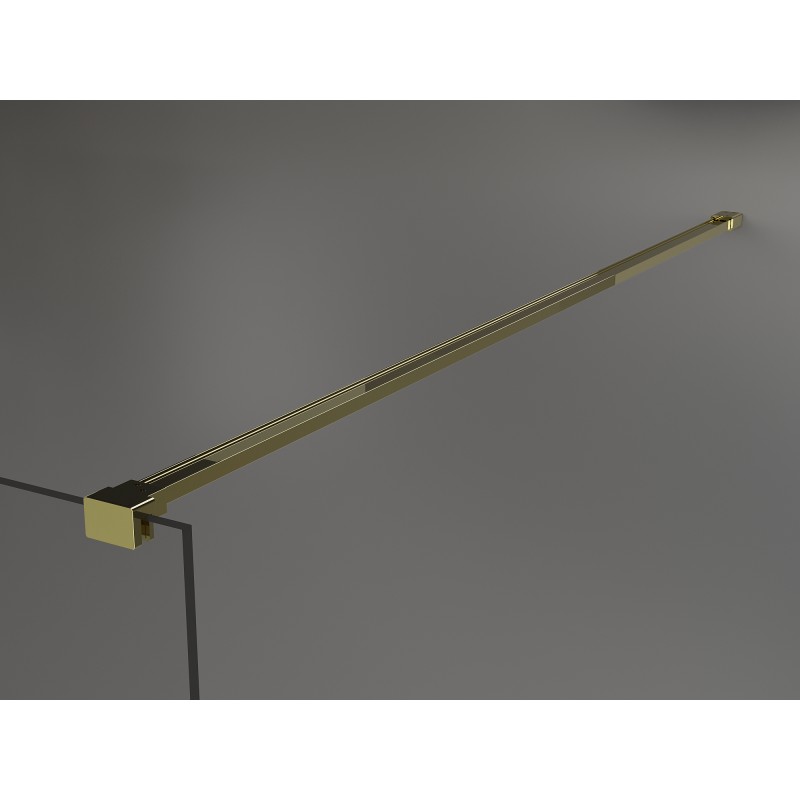 Mexen Kioto sprchová stena Walk-in 100 x 200 cm, čierny rám 8 mm, zlatá - 800-100-101-50-70