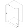 Mexen Kioto L zaoblená sprchová stena Walk-in 100 x 200 cm, transparentná, zlatá - 800-100-103-50-06