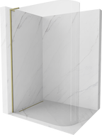 Mexen Kioto L sprchová stena zaoblená Walk-in 120 x 200 cm, transparentná, zlatá - 800-120-103-50-06