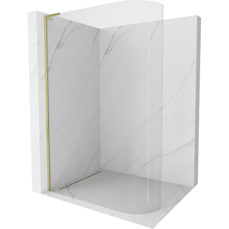Mexen Kioto L oblá walk-in sprchová stěna 80 x 200 cm, transparentní, kartáčovaný zlato - 800-080-103-55-06