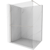 Mexen Kioto+ sprchová stena s policou Walk-in 70 x 200 cm, transparentná, kartáčovaný nikel - 800-070-121-97-00