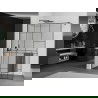 Mexen Kioto+ sprchová stěna s policí Walk-in 90 x 200 cm, černý vzor, gun metal - 800-090-121-95-78