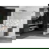 Mexen Kioto+ sprchová stěna s policí Walk-in 90 x 200 cm, bílý vzor, kartáčovaný gun gray - 800-090-121-66-85