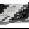 Mexen Kioto+ sprchová stěna s policí Walk-in 100 x 200 cm, bílý vzor, gun metal - 800-100-121-95-85