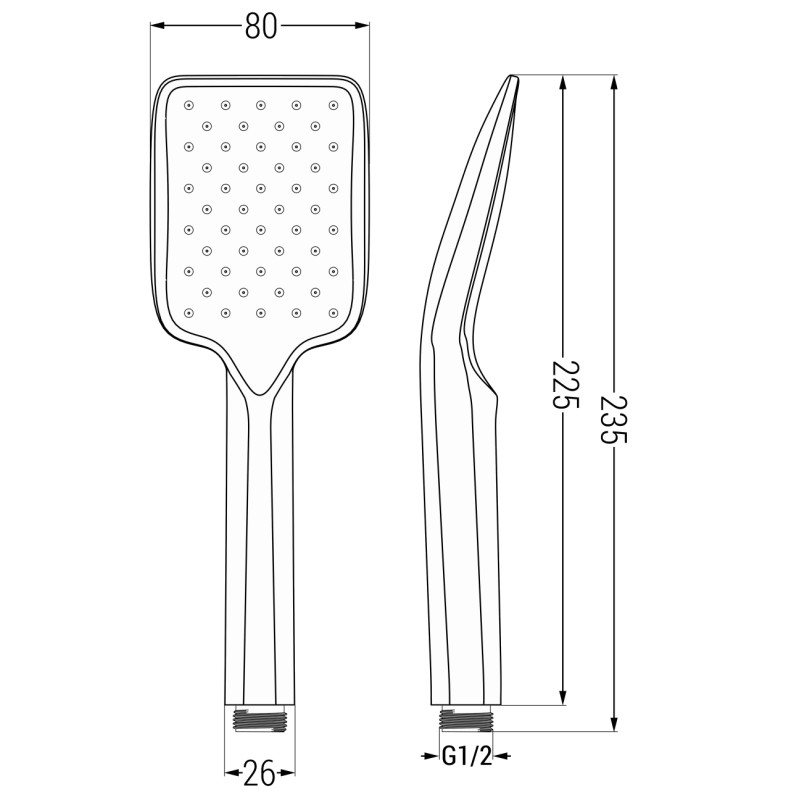 Mexen R-62 sprchová hlavica 1-funkčná, brúsená gun gray - 79562-66