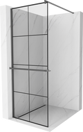 Mexen Kioto+ sprchová stěna s policí Walk-in 70 x 200 cm, černý vzor, gun metal - 800-070-121-95-77