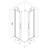 Mexen Velar Duo posuvná sprchová kabína 100 x 90 cm, mráz, biela - 871-100-090-32-20