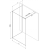 Mexen Kioto sprchová stena Walk-in 90 x 70 cm, čierny vzor, čierna - 800-090-212-70-70-070