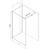 Mexen Kioto sprchová stěna Walk-in 140 x 100 cm, černý vzor, kartáčovaný nikl - 800-140-212-97-70-100