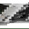 Mexen Kioto+ L sprchová stena s poličkou Walk-in 95 x 200 cm, transparentná, gun metal - 800-095-123-95-00