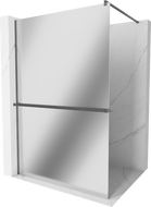Mexen Kioto+ sprchová stena s poličkou Walk-in 140 x 200 cm, zrkadlo, brúsená gun gray - 800-140-121-66-50