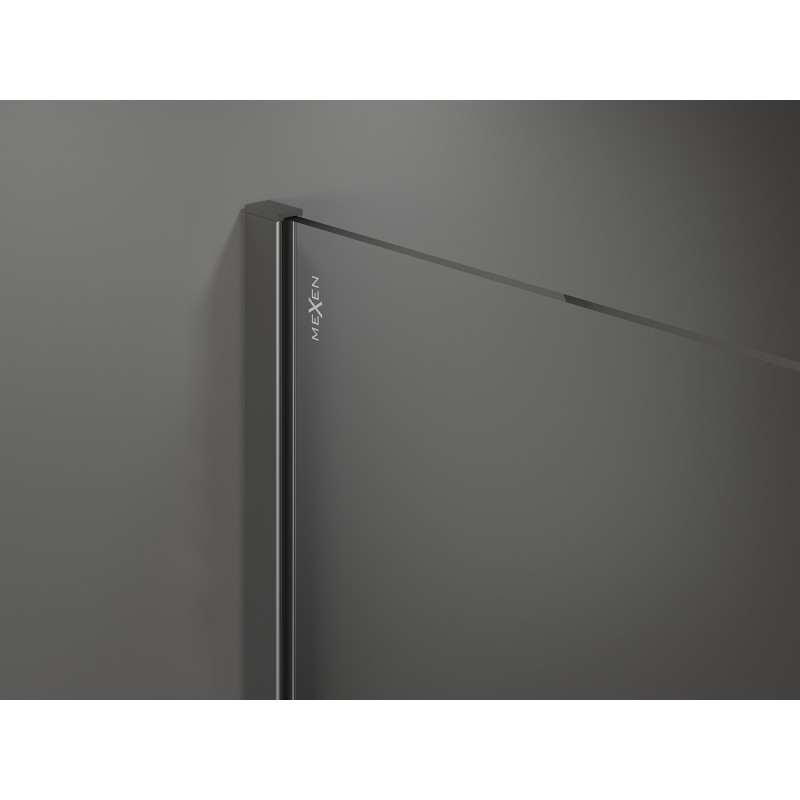 Mexen Kioto+ sprchová stena s poličkou Walk-in 80 x 200 cm, zrkadlo, gun metal - 800-080-121-95-50