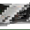 Mexen Kioto+ L sprchová stena s poličkou Walk-in 75 x 200 cm, transparentná, brúsená meď - 800-075-123-65-00