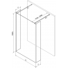 Mexen Kioto voľne stojaca sprchová stena 135 x 30 x 30 cm, transparentná, gun metal - 800-135-030-222-95-00-030