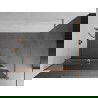Mexen Kioto+ sprchová zástena s poličkou Walk-in 130 x 200 cm, zrkadlo, brúsená meď - 800-130-121-65-50
