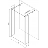 Mexen Kioto voľne stojaca sprchová stena 90 x 30 x 30 cm, transparentná, brúsený nikel - 800-090-030-222-97-00-030