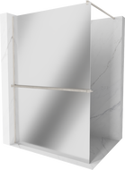 Mexen Kioto+ sprchová stěna s poličkou Walk-in 100 x 200 cm, zrcadlo, kartáčovaný nikl - 800-100-121-97-50