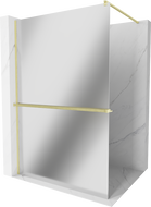 Mexen Kioto+ sprchová stena s poličkou Walk-in 90 x 200 cm, zrkadlo, zlato brúsené - 800-090-121-55-50