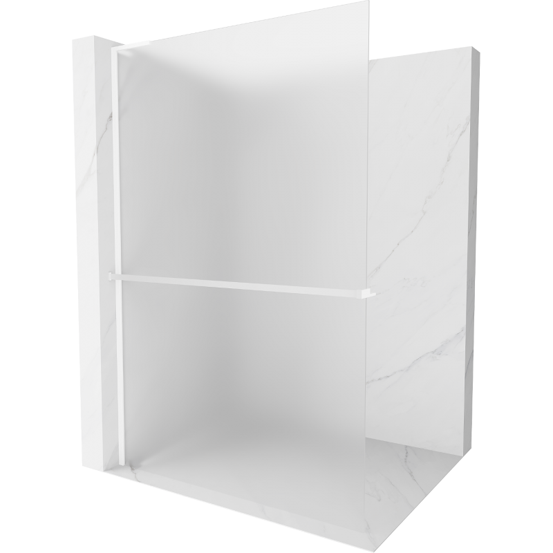 Mexen Kioto+ L sprchová stena s poličkou Walk-in 70 x 200 cm, mrazený, biela - 800-070-123-20-30