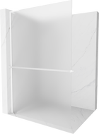 Mexen Kioto+ L sprchová zástena s poličkou Walk-in 80 x 200 cm, matná, biela - 800-080-123-20-30