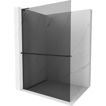 Mexen Kioto+ L sprchová stena s poličkou Walk-in 70 x 200 cm, grafit, čierna - 800-070-123-70-40