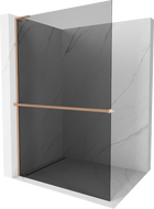 Mexen Kioto+ L zástena sprchová s poličkou Walk-in 70 x 200 cm, grafit, brúsená meď - 800-070-123-65-40