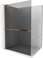 Mexen Kioto+ L sprchový panel so stojanom Walk-in 90 x 200 cm, grafit, ružové zlato - 800-090-123-60-40