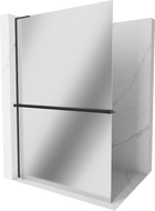 Mexen Kioto+ L Sprchová stena s poličkou Walk-in 100 x 200 cm, zrkadlo, čierna - 800-100-123-70-50