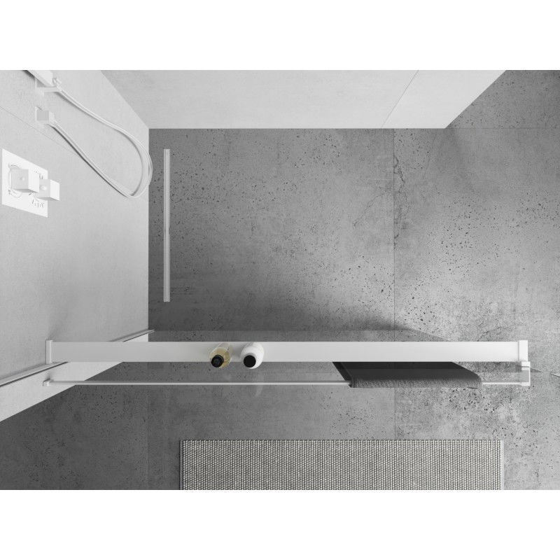 Mexen polica na sprchovú stenu s relingom na uteráky, biela - 800-02-20