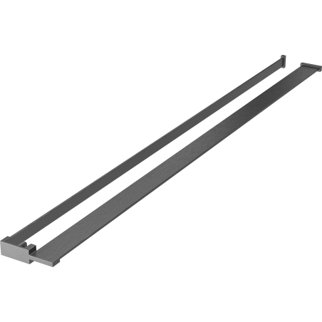 Mexen polička do sprchovej steny s tyčou na uteráky, brúsená gun gray - 800-02-66