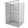 Mexen Kioto+ L sprchový panel so stenou Walk-in 100 x 200 cm, čierny vzor, matný nikl - 800-100-123-97-78