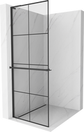 Mexen Kioto+ L sprchová stena s poličkou Walk-in 80 x 200 cm, čierny vzor, čierna - 800-080-123-70-77