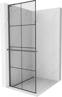 Mexen Kioto+ L sprchová stena s poličkou Walk-in 70 x 200 cm, čierny vzor, gun metal - 800-070-123-95-77
