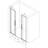Mexen Velar L Duo posuvné sprchové dvere 170 cm, priehľadné, chróm - 871-170-003-02-01
