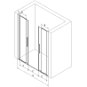 Mexen Velar L Duo sprchové posuvné dvere 180 cm, transparentné, chróm - 871-180-003-02-01
