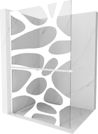 Mexen Kioto+ L sprchová stena s poličkou Walk-in 70 x 200 cm, biela vlna, biela - 800-070-123-20-97