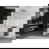 Mexen Kioto+ L sprchový panel so zásuvkou Walk-in 110 x 200 cm, biely vzor, gun gray brúsený - 800-110-123-66-85