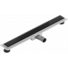 Mexen Flat MGB odtokový žľab 60 cm, čierne sklo - 1026060-15