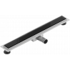 Mexen Flat MGB odtokový žľab 50 cm, čierne sklo - 1026050-15