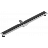 Mexen Flat MGB odtokový žľab 80 cm, čierne sklo - 1026080-15