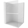 Mexen Kioto+ L sprchová stena s poličkou Walk-in 70 x 200 cm, priesvitná, biela - 800-070-123-20-09