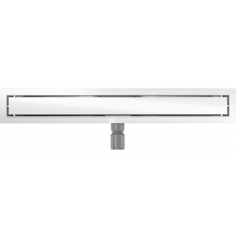 Mexen Flat MGW lineárny žľab 70 cm, biele sklo - 1027070-15