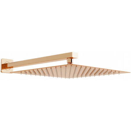 Mexen Slim sprchová hlavica 25 x 25 cm s ramienkom, ružové zlato - 79125112-60