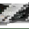 Mexen Kioto+ L sprchová stena s poličkou Walk-in 70 x 200 cm, biely vzor, gun metal - 800-070-123-95-85