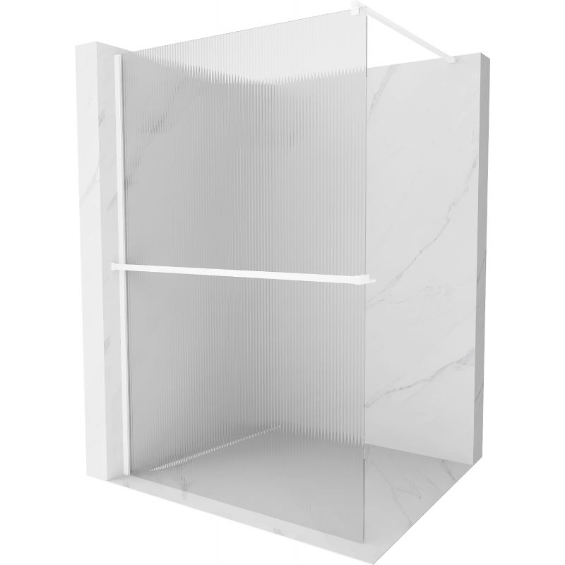 Mexen Kioto+ sprchová stena s poličkou Walk-in 70 x 200 cm, priesvitná, biela - 800-070-121-20-09