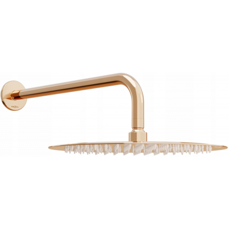 Mexen Slim dažďová sprcha 25 cm s sprchovým ramenom, ružové zlato - 79225211-60