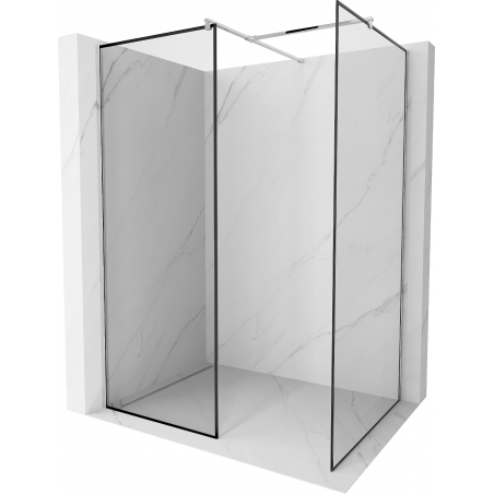 Mexen Kioto sprchová stena Walk-in 80 x 80 cm, čierny vzor, chróm - 800-080-202-01-70-080