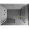 Mexen Kioto sprchová stena Walk-in 80 x 80 cm, čierny rámik, zlatá - 800-080-202-50-70-080