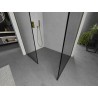 Mexen Kioto sprchová stena Walk-in 80 x 80 cm, čierny rámik, zlatá - 800-080-202-50-70-080